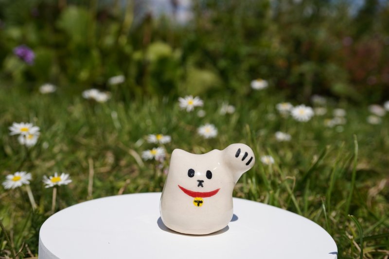 金钱灵气招财猫 - 玩偶/公仔 - 陶 白色