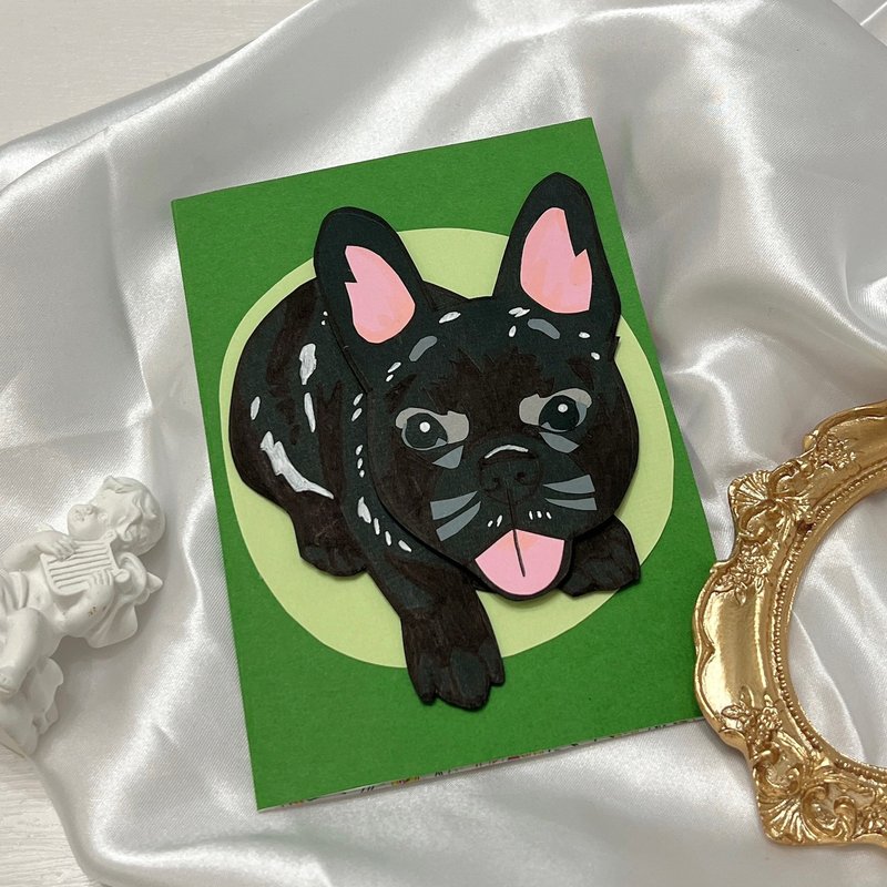 动物定制手工卡片 似颜绘 纸雕 宠物 情人节礼物 生日卡片 圣诞节 - 卡片/明信片 - 纸 多色