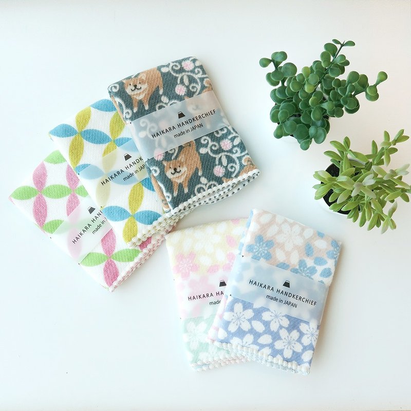 【Kontex】时尚和风手帕二入组 |吸水亲肤|柔美花色|小巧便携 - 手帕/方巾 - 棉．麻 多色