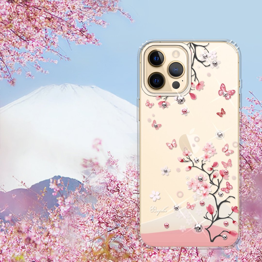 iPhone 12全系列 水晶彩钻防震双料手机壳-日本樱 - 手机壳/手机套 - 其他材质 多色