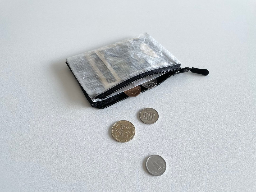 Ultra-lightweight, water-repellent material mini wallet / 2 TONE TYPE / clear × black - 皮夹/钱包 - 其他人造纤维 透明