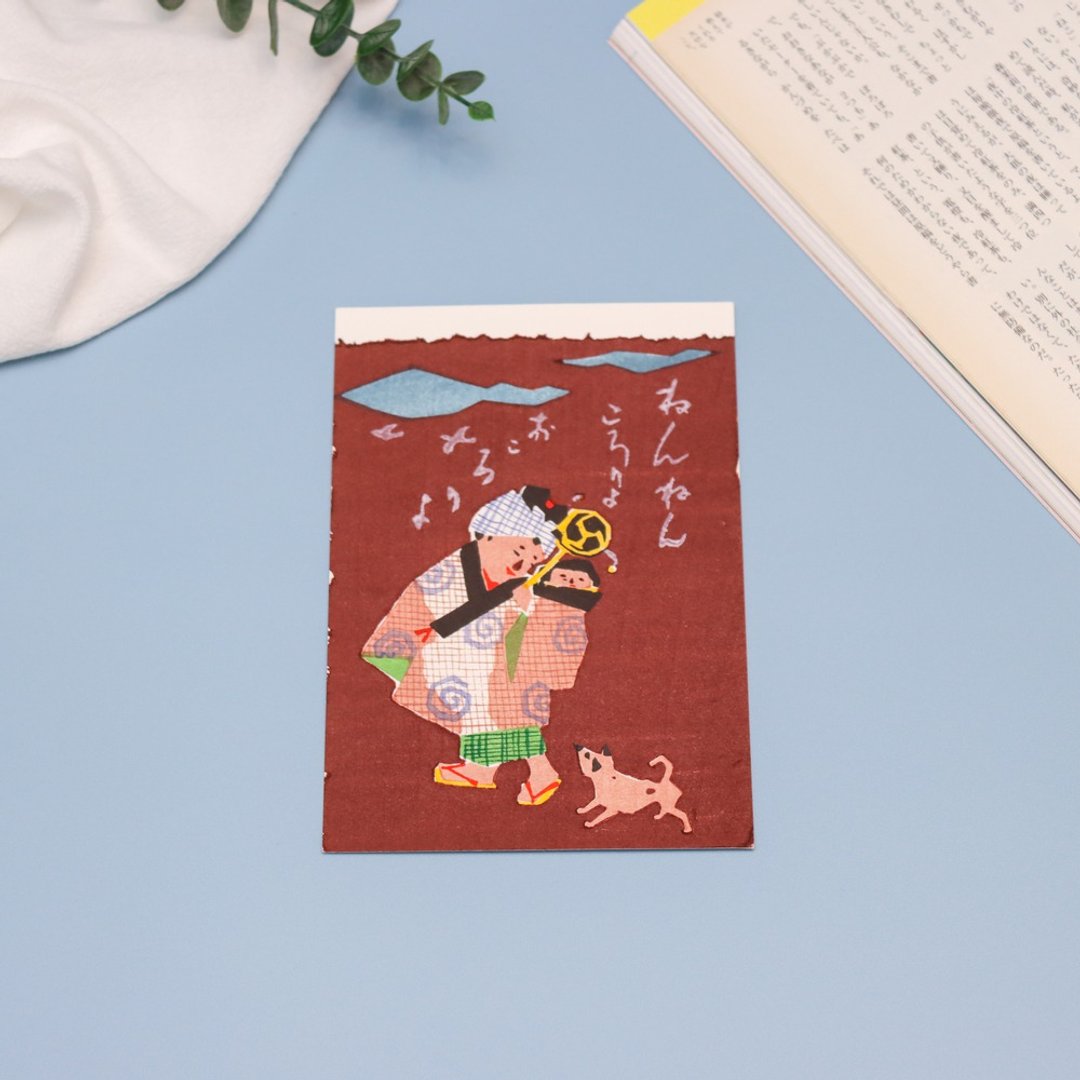 京都芸艹堂木版岁时记明信片-子守 - 卡片/明信片 - 纸 