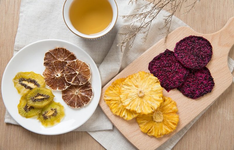 Double N天然鲜果干系列[凤梨+火龙果+绿色奇异果+柠檬,综合果干A] - 水果干 - 新鲜食材 多色