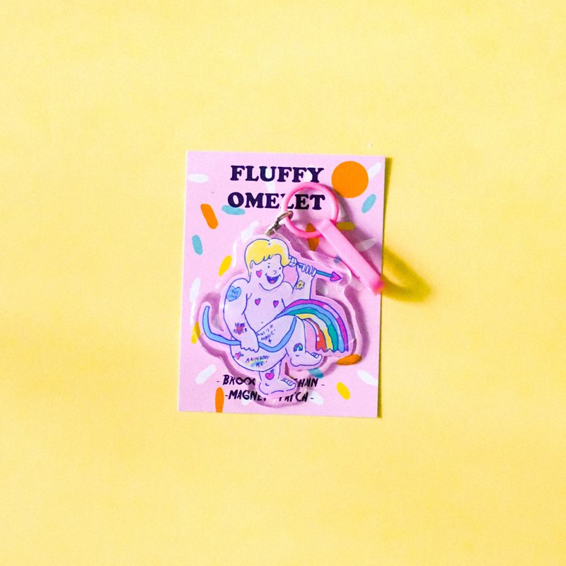 Keychain / Pin / Phone Grip "Cupid" - 胸针 - 压克力 粉红色