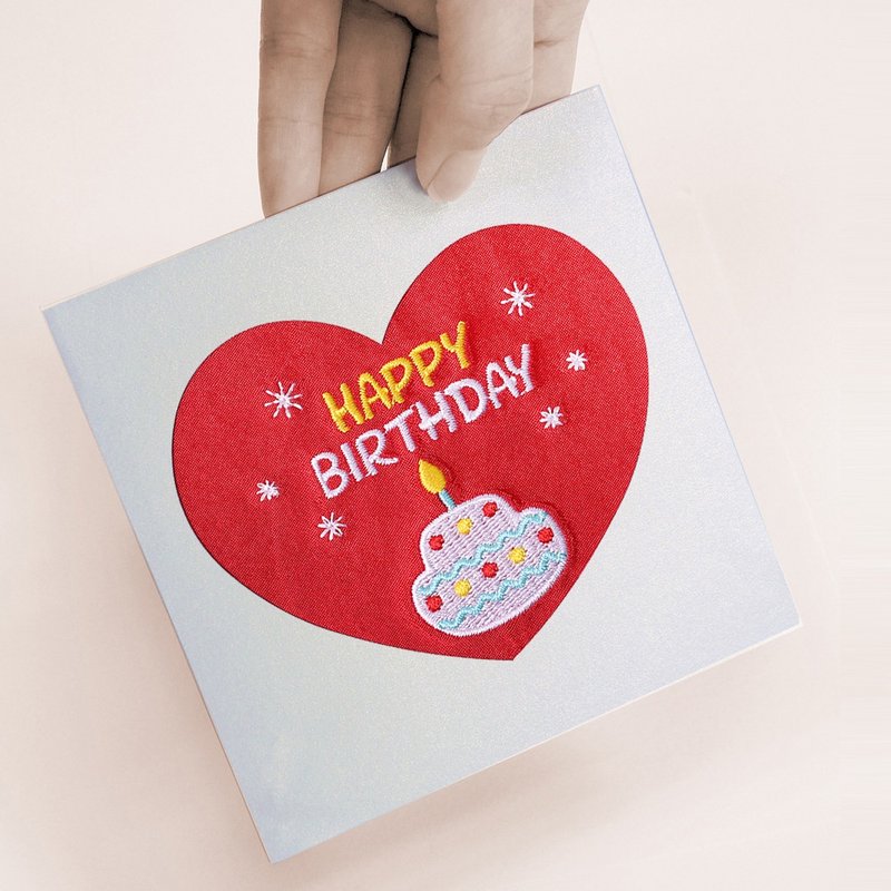【刺绣卡片】生日系列 (共七款) - 卡片/明信片 - 绣线 