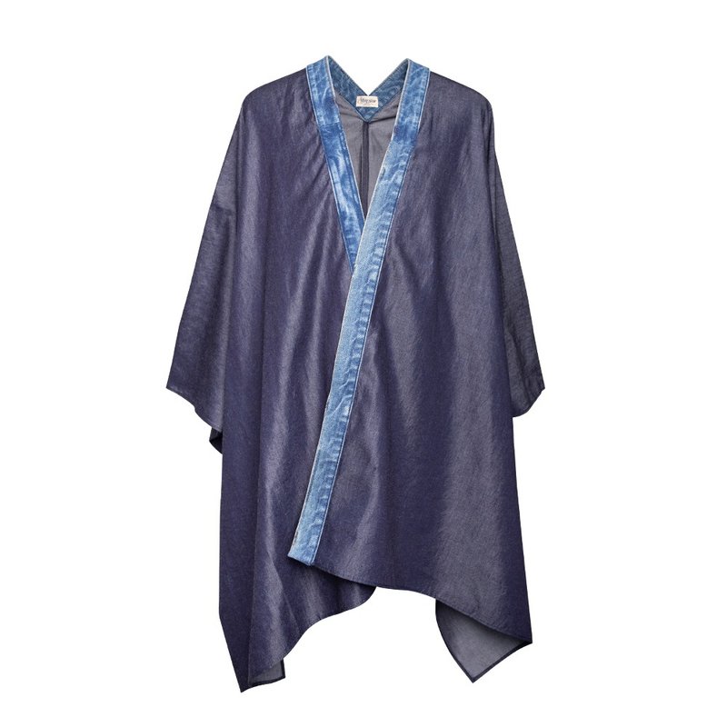 手工天丝棉披挂式Kimono外罩 - 男装外套 - 棉．麻 