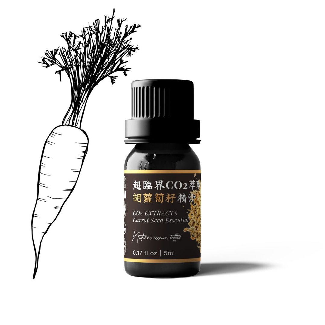 【卡佛香】超临界CO2萃取胡萝卜籽精油 - 香薰/精油/线香 - 玻璃 黑色