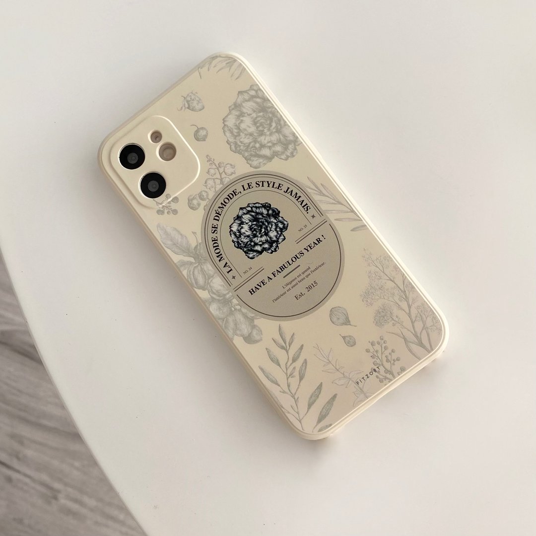 【FITZORY】品牌月法式复古系列 - Rosé | iPhone壳 - 手机壳/手机套 - 塑料 卡其色