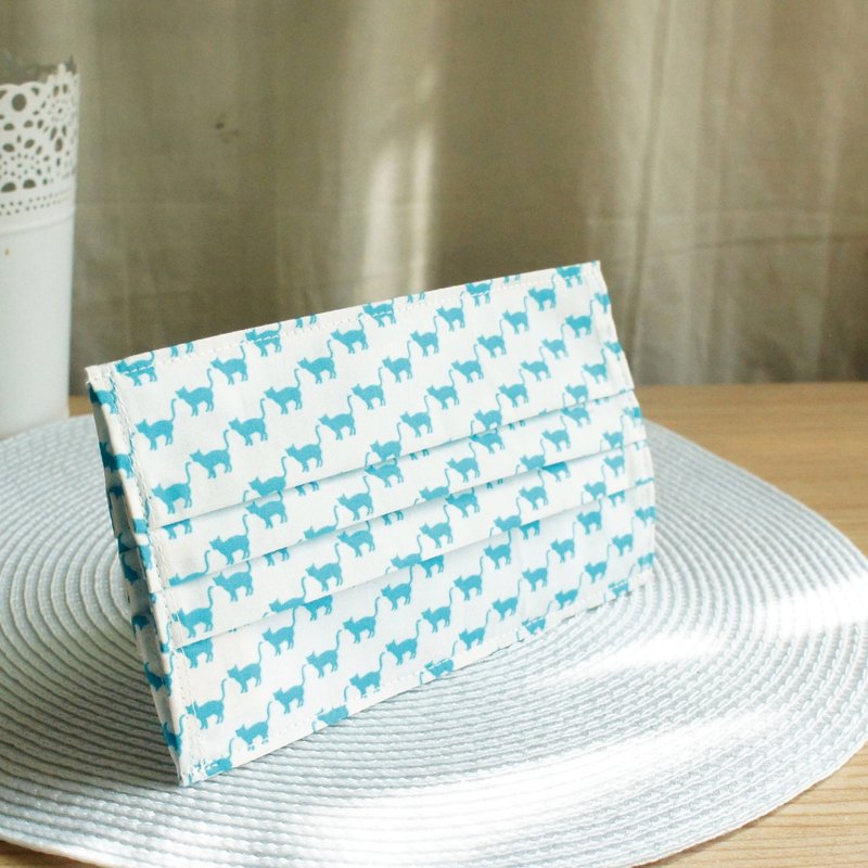 Lovely日本棉布【迷你猫口罩套】大人版纸口罩使用E - 口罩 - 棉．麻 白色