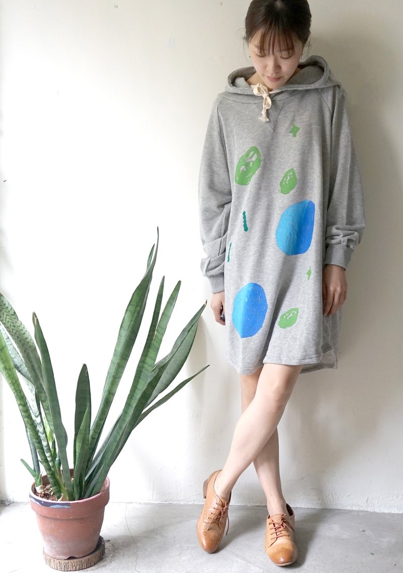 嗨，spring灰灰大帽t / 现货 - 洋装/连衣裙 - 棉．麻 灰色