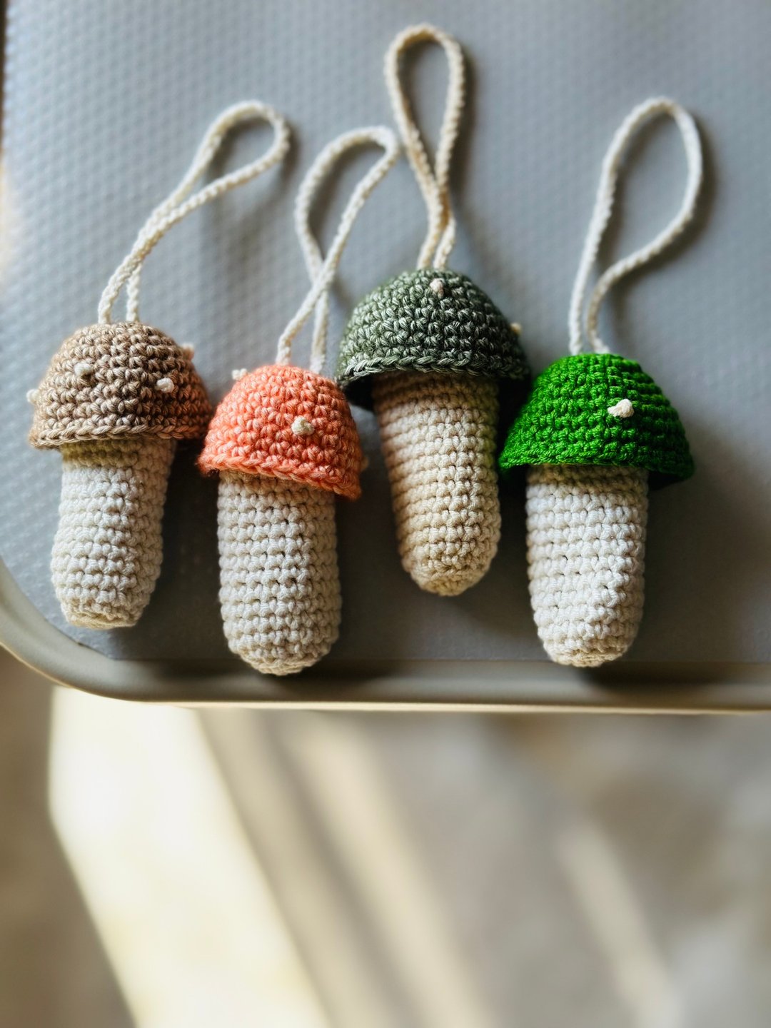 梨子设计新品 手工制作 蘑菇 唇膏收纳 包包挂饰 - 化妆包/杂物包 - 棉 