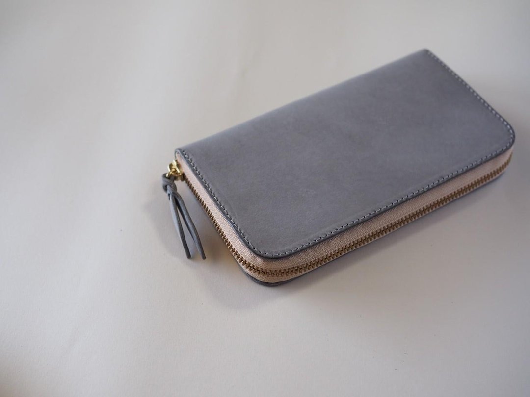 Full wallet / gray - 皮夹/钱包 - 真皮 灰色