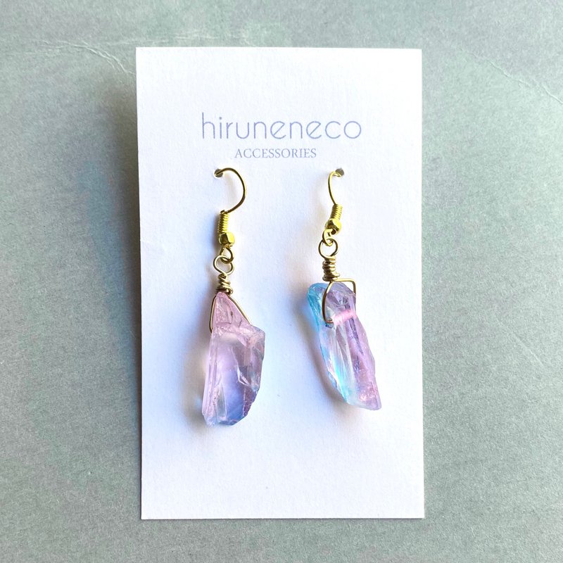 Romantic mineral earrings [dream color] - 耳环/耳夹 - 水晶 多色