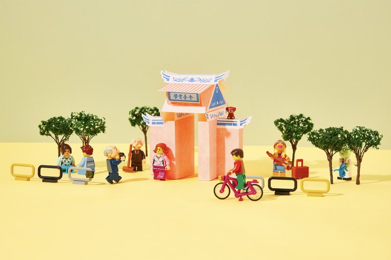 RISOGRAPHY 桌上的孔孔孔孔庙纸模型 - 卡片/明信片 - 纸 粉红色