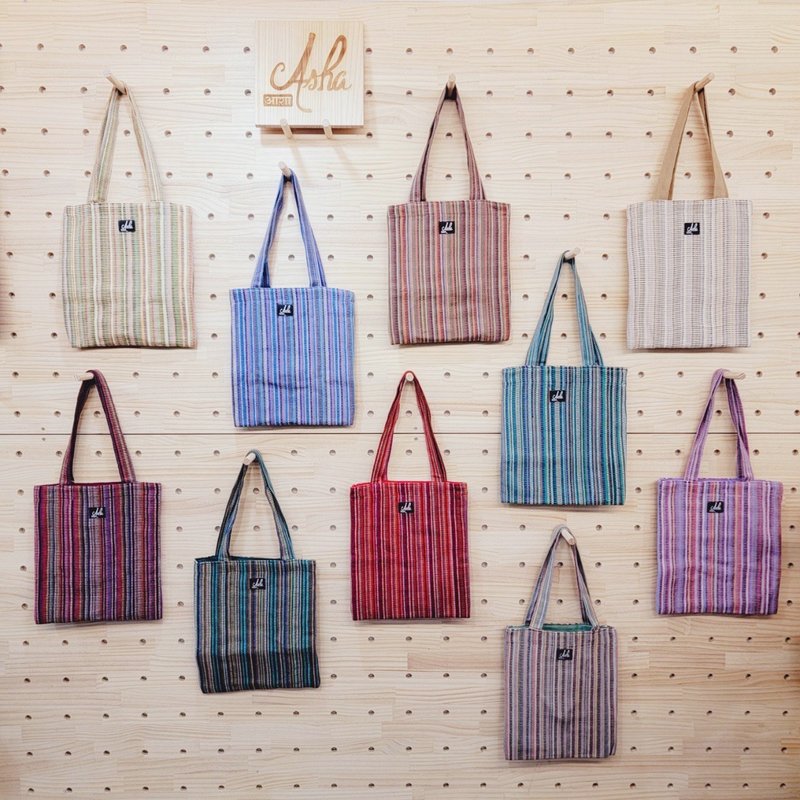 【五倍券优惠】#草地绿 手工编织的手提购物袋 #文青组合 - 侧背包/斜挎包 - 棉．麻 