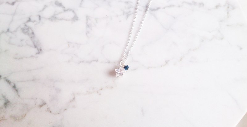 生日礼《Birthday crystal》纯银 星愿 专属生日 极细锁骨链(14色) - 锁骨链 - 宝石 