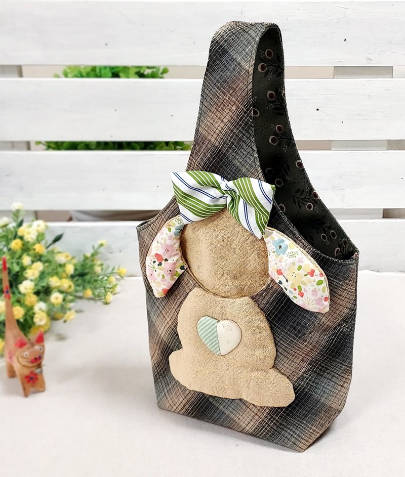 长耳兔轻巧包 | 立体造型外口袋 - 手提包/手提袋 - 棉．麻 多色