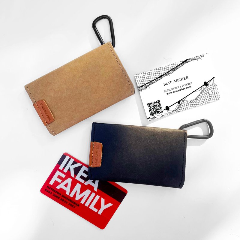 可水洗牛皮纸卡片/名片收纳袋 - 名片夹/名片盒 - 环保材料 黑色