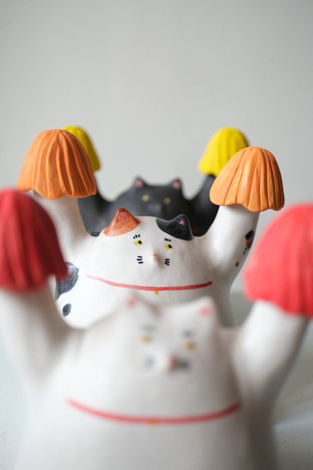 啦啦队招财猫 - 花瓶/陶器 - 其他材质 多色