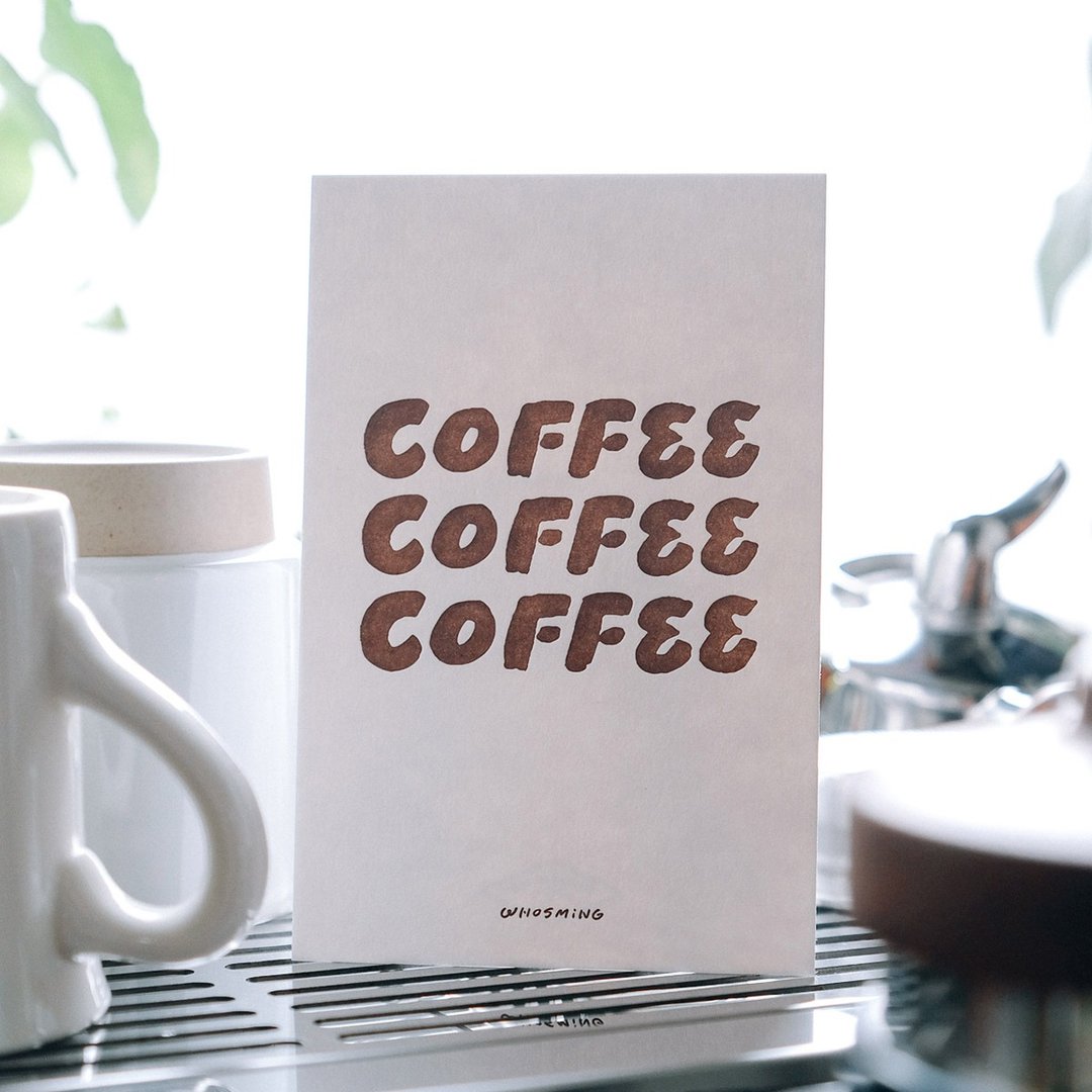 WHOSMiNG 活版卡片 - TRiPLE COFFEE - 卡片/明信片 - 纸 白色