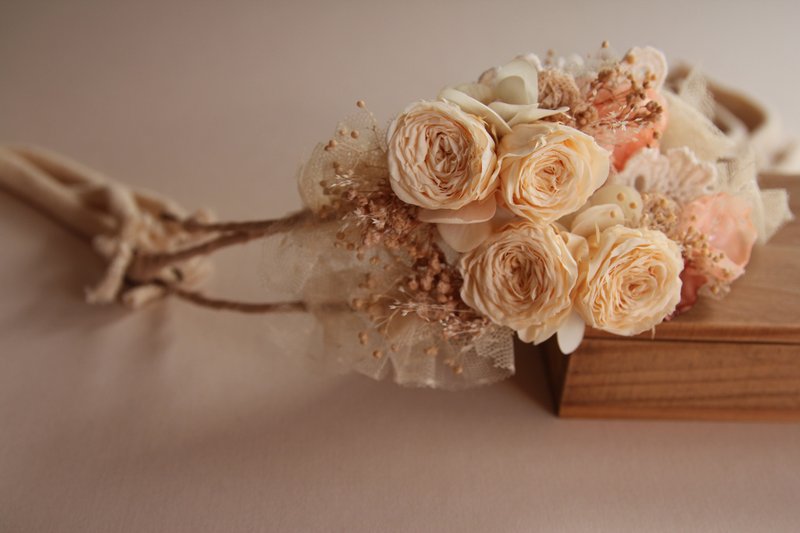 婴儿头带 宝宝头带 婴儿头饰 头饰 弥月礼物 弥月头饰 百日宴头饰 - 婴儿帽/发带 - 棉．麻 卡其色