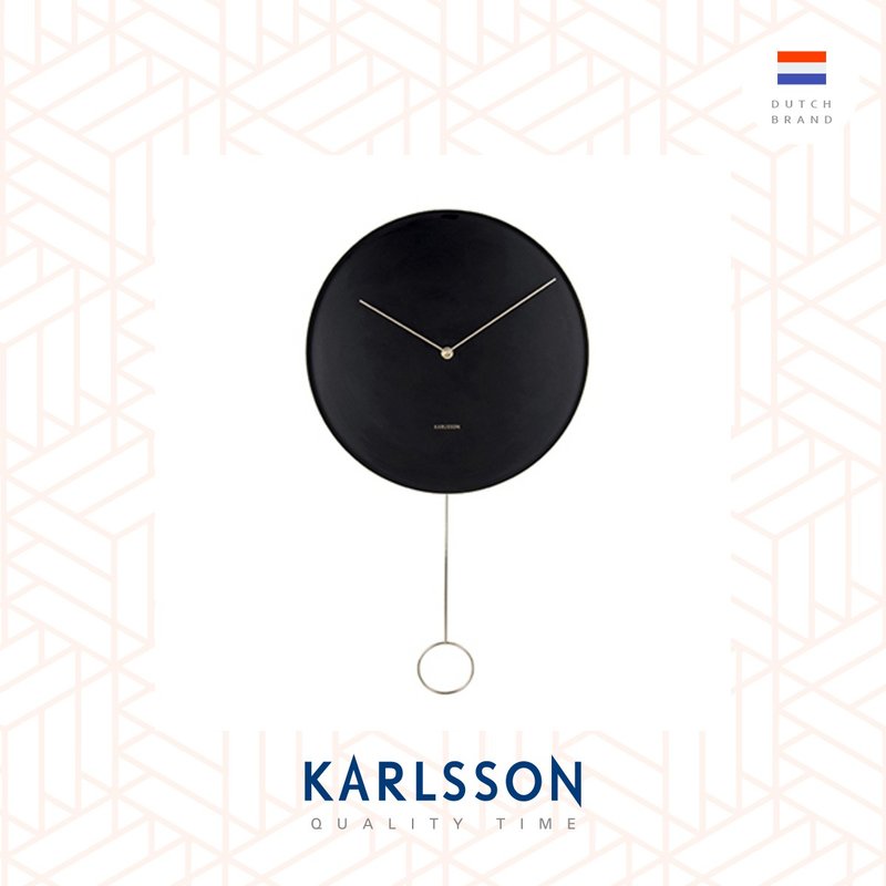 荷兰Karlsson wall clock L61cm Pendulum black黑色金框摇摆挂钟 - 时钟/闹钟 - 其他金属 黑色