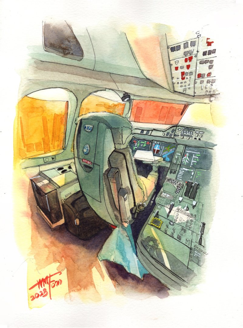 A350机长席位 - 海报/装饰画/版画 - 纸 