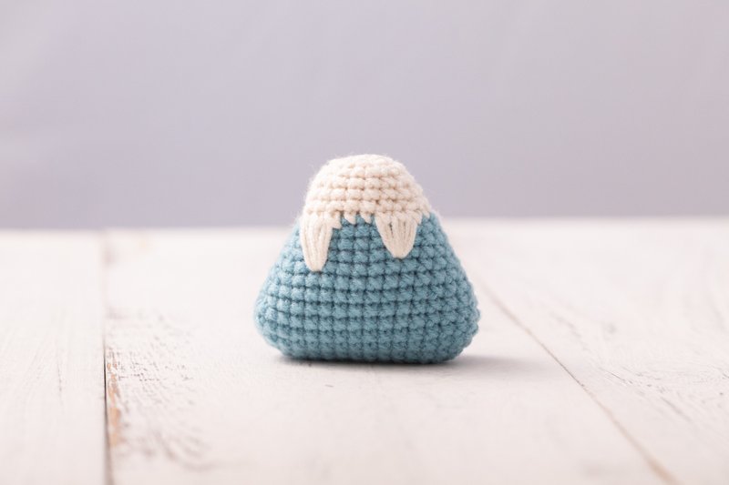 富士山 Fuji 手工编织质感摆饰(单一个/约6cm/ 靛色) - 婴儿饰品 - 棉．麻 蓝色