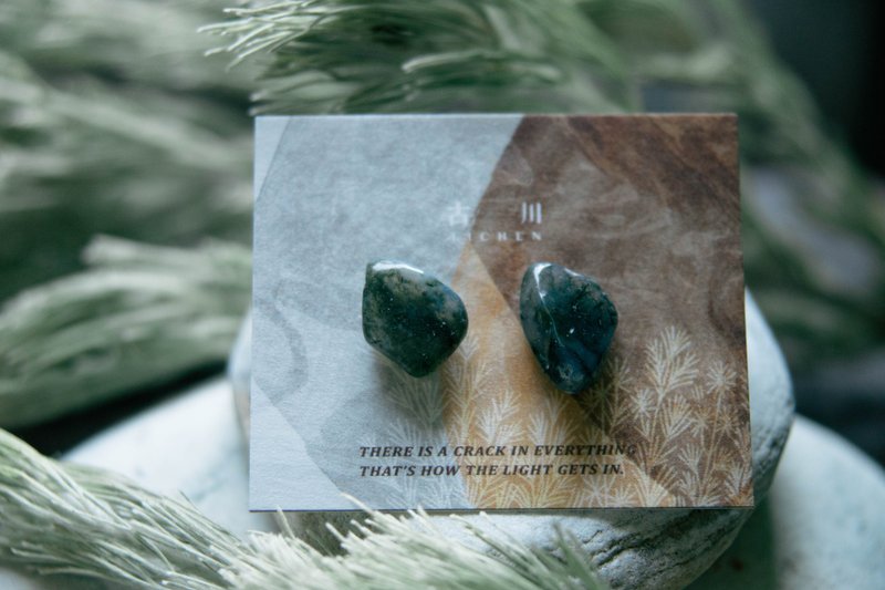 CRACK | 矿物系耳环 |  EARRINGS - 耳环/耳夹 - 玉石 绿色