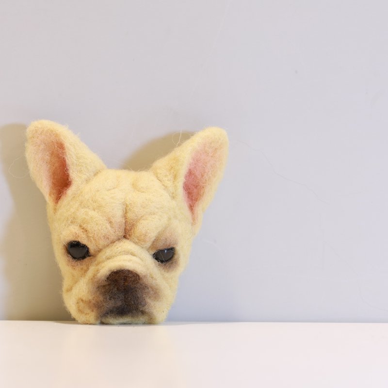 羊毛毡法斗胸针_ - 胸针 - 羊毛 黄色