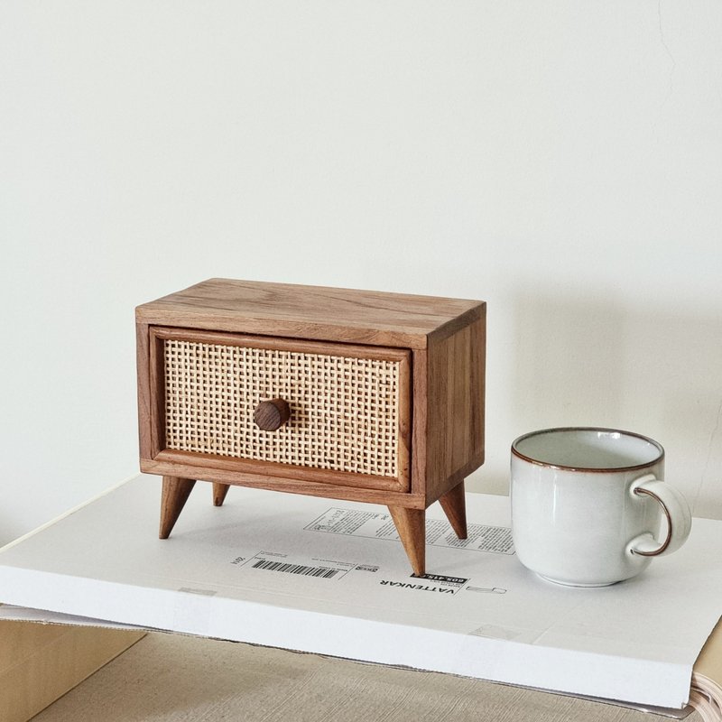 teak chest of drawers High quality wood work from Chiang Mai. (one drawer) - 收纳用品 - 木头 咖啡色