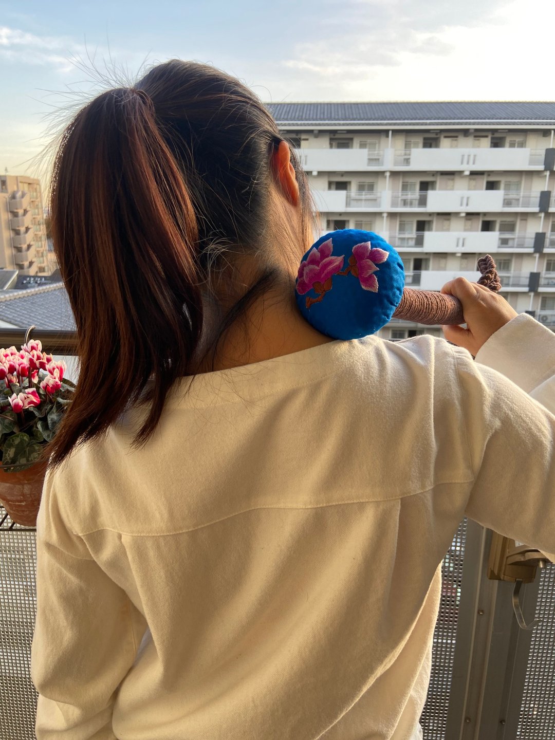 玉兰花 手工绣花中药锤养生敲打拍打锤 可私人定制 - 其他 - 棉．麻 蓝色