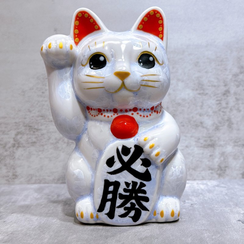 【藤晶必胜】日本清水烧招财猫 | 花结晶 藤 必胜 右 - 摆饰 - 瓷 蓝色