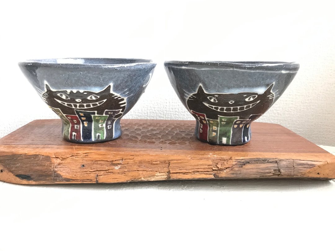 Rice bowl　cat town - 碗 - 陶 蓝色