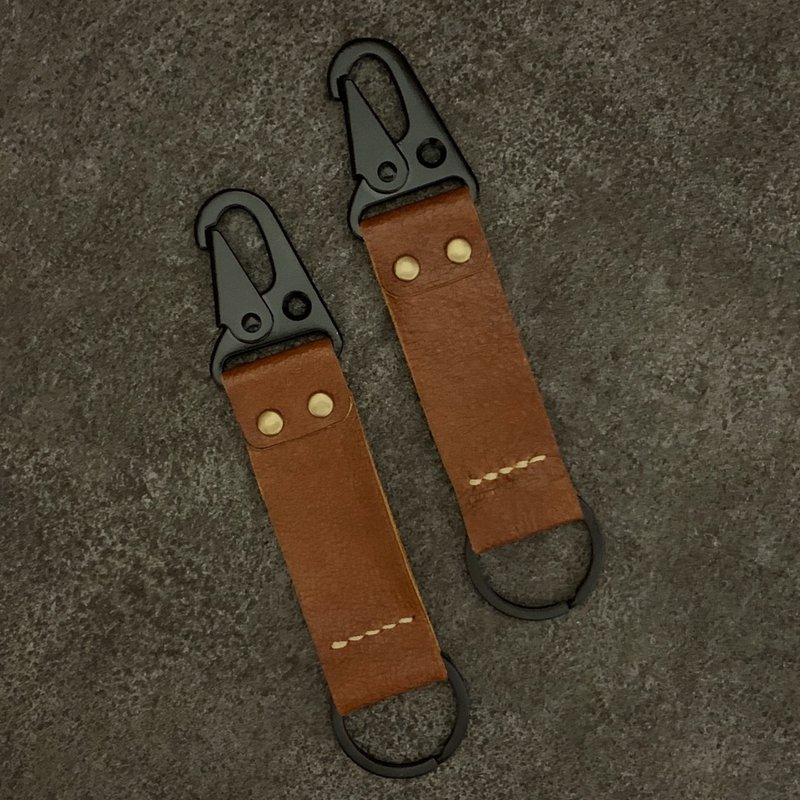 【钥匙圈】鹰嘴勾个性化钥匙圈  质感褐 吊饰 挂饰 礼盒 - 钥匙链/钥匙包 - 真皮 咖啡色