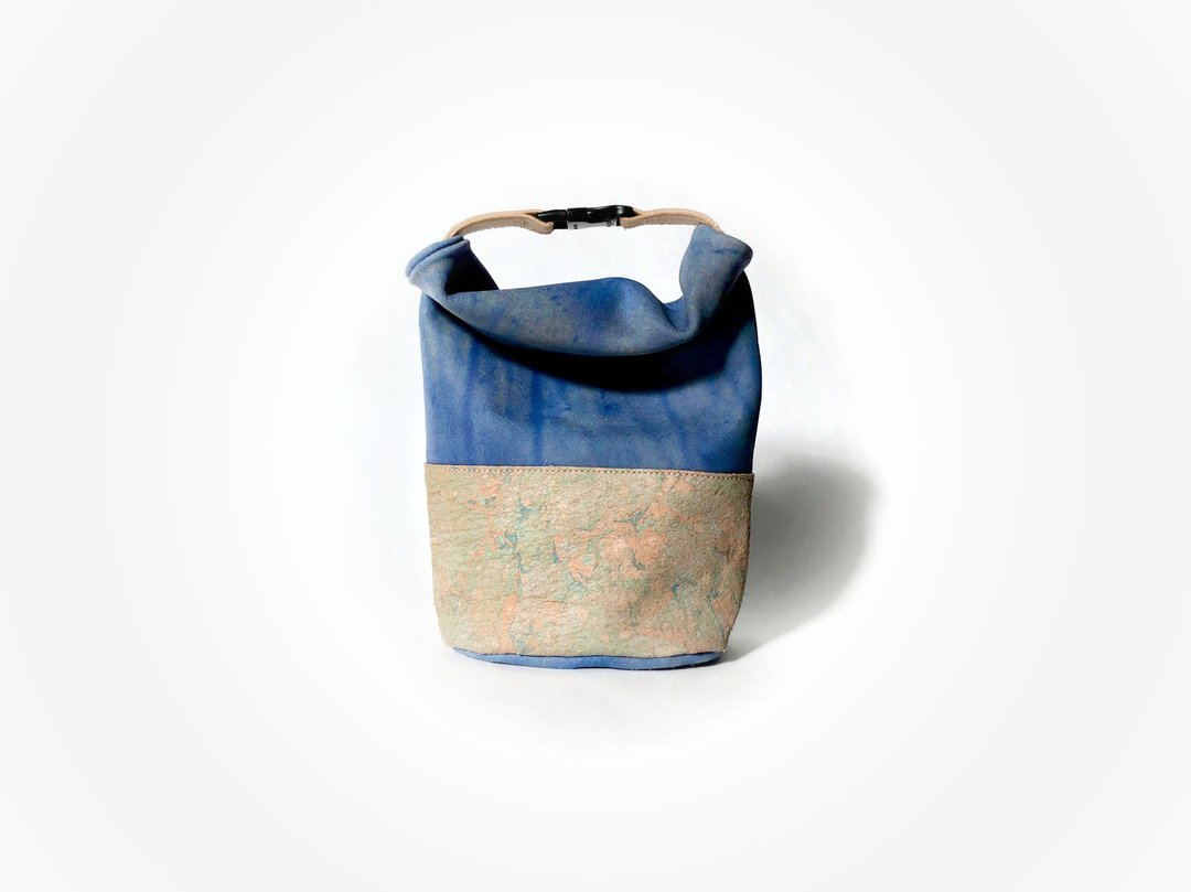 Leather hand roll bag mini - 手提包/手提袋 - 真皮 蓝色