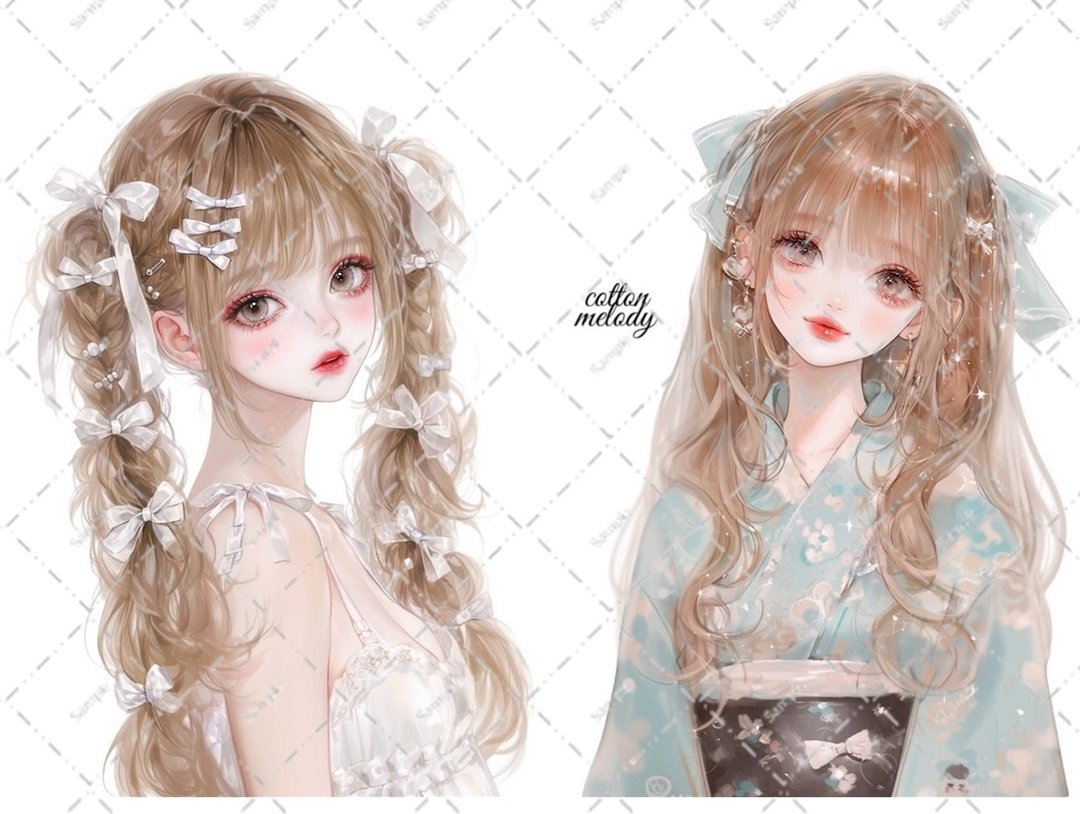 original sticker no.5854 人物贴纸 原创贴纸 人像贴纸 女孩贴纸 原创人物贴纸 - 贴纸 - 纸 