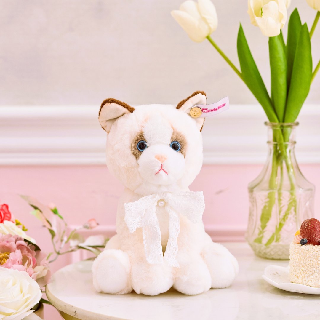 CANDY BEAR 无辜小白猫 22cm - 玩偶/公仔 - 聚酯纤维 白色