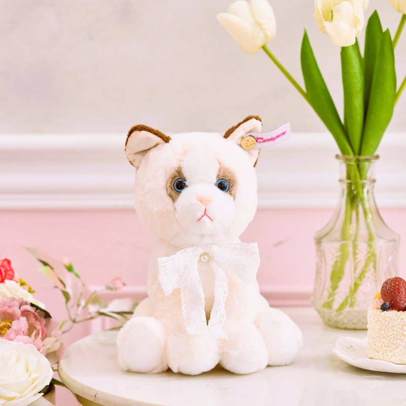 CANDY BEAR 无辜小白猫 22cm - 玩偶/公仔 - 聚酯纤维 白色