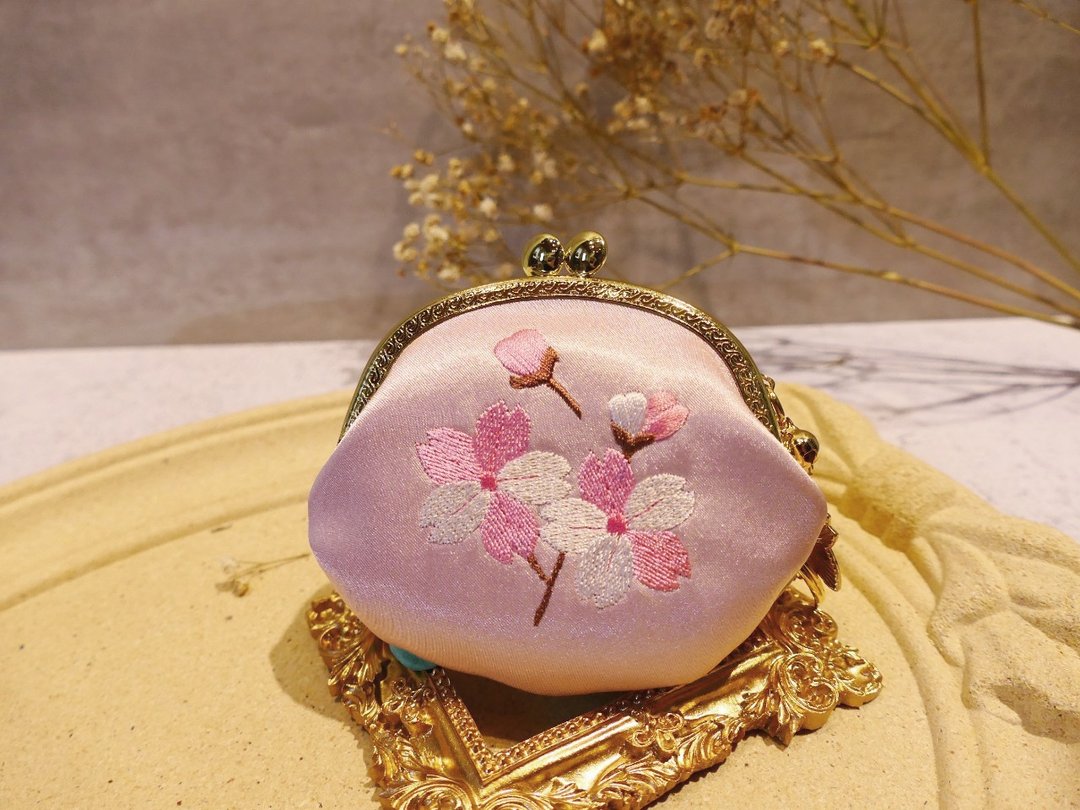口金零钱包 -樱花包 - 零钱包 - 棉 粉红色
