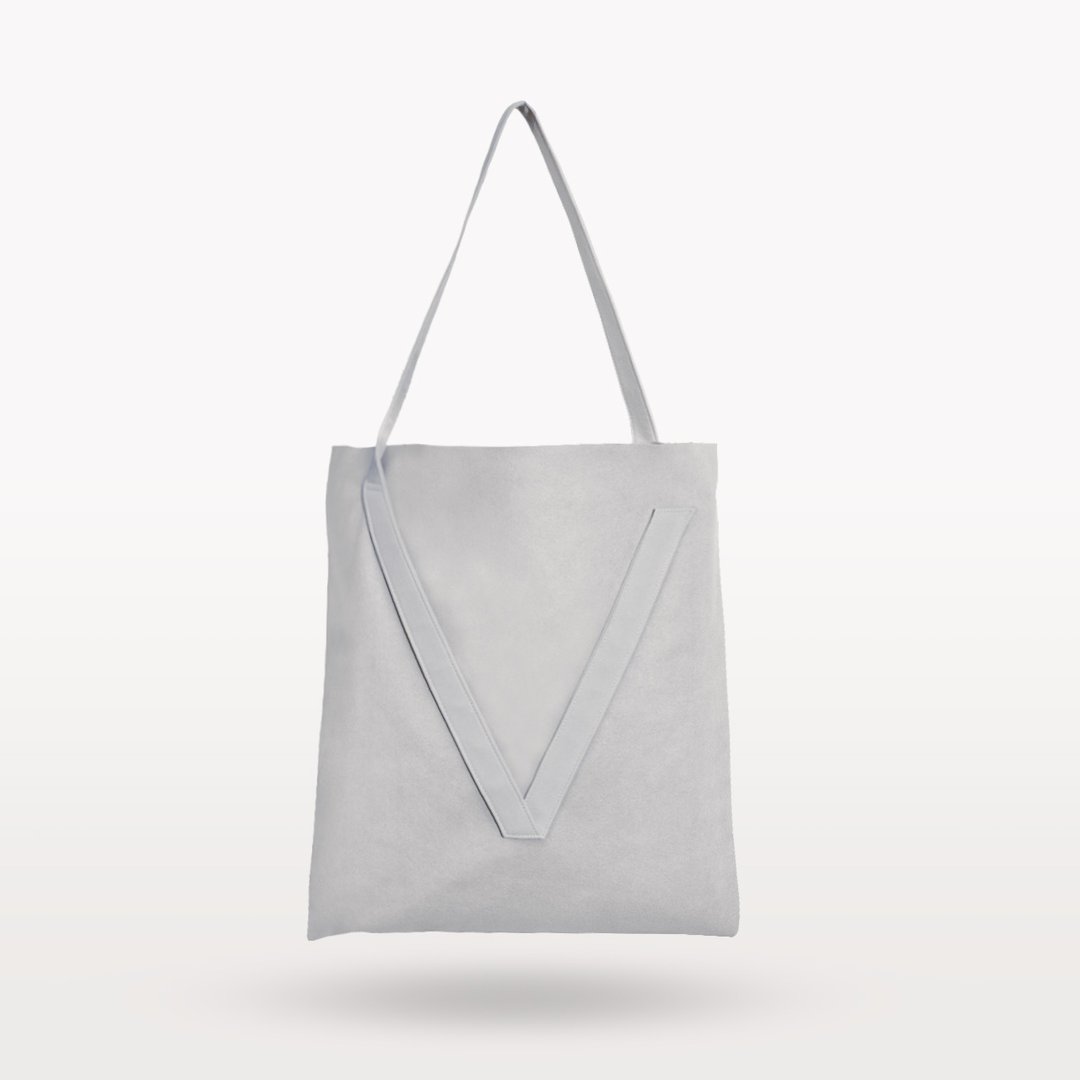 V BAG 迷雾粉灰色单肩包(全灰) - 侧背包/斜挎包 - 尼龙 灰色