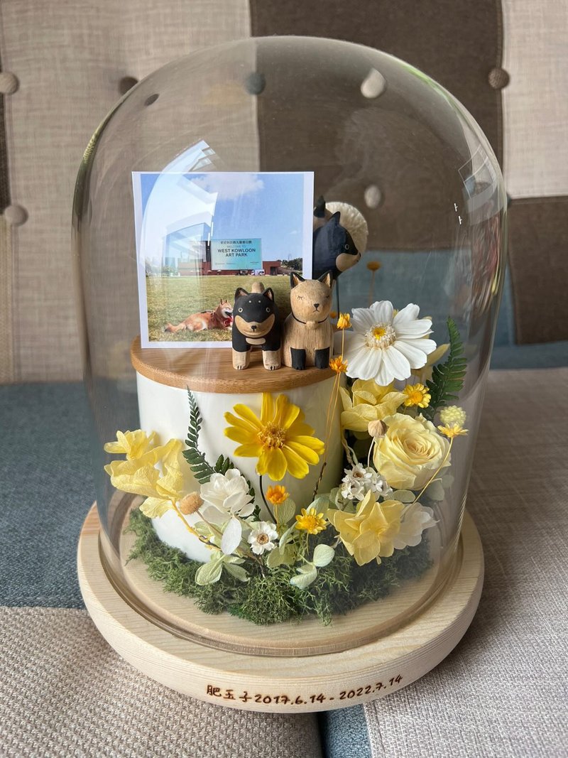宠物花盅 沈浸式花园 永生花骨灰罐 宠物骨灰花盅 宠物花园 - 干燥花/捧花 - 玻璃 绿色