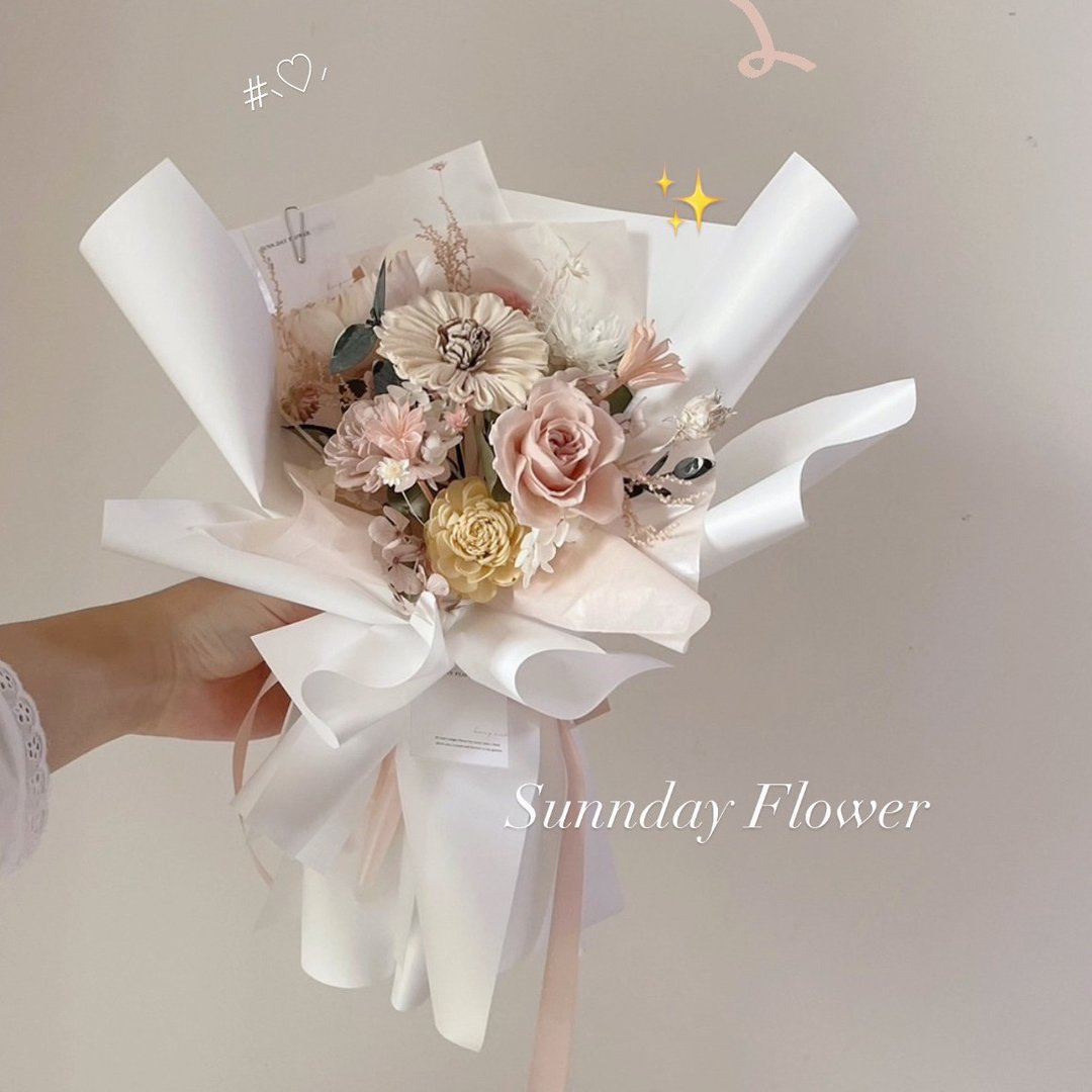 【永生花束】韩系花束 告白花束 情人节花束 毕业花束 纪念日礼 - 干燥花/捧花 - 植物．花 