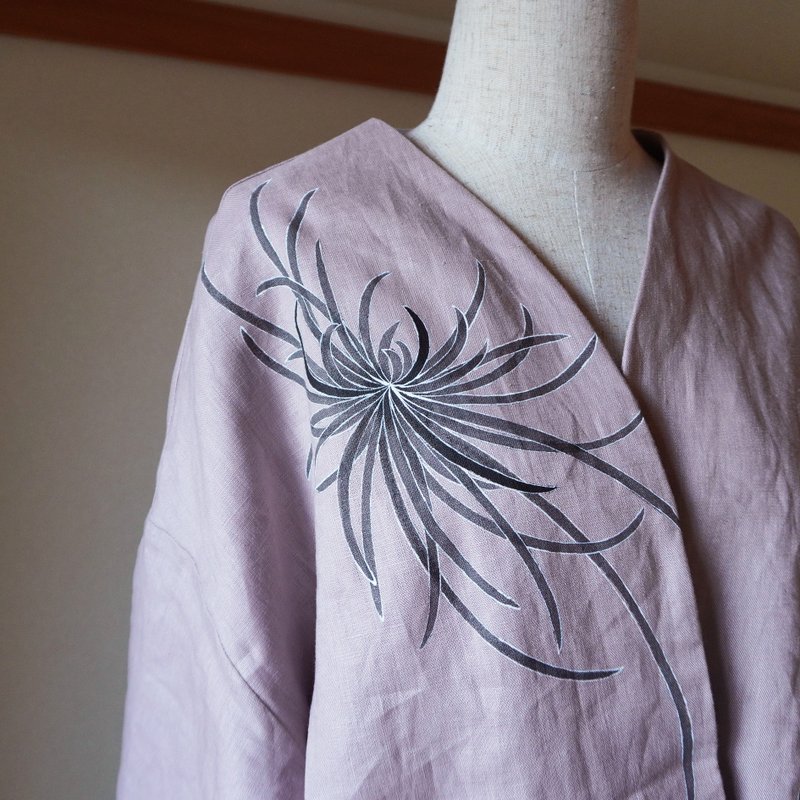 Short jacket of 袷 Dull pink Sumiiro Rangiku - 女装休闲/机能外套 - 棉 粉红色