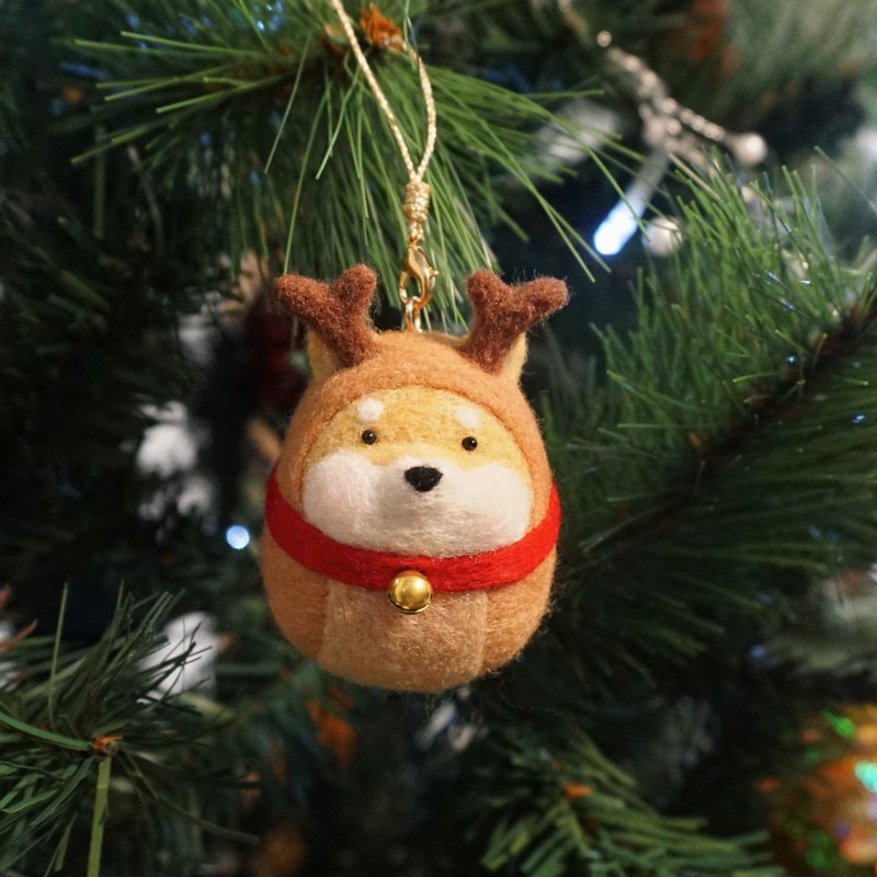 圣诞节 交换礼物 柴柴圣诞球 圣诞麋鹿 定制化礼物 圣诞礼物 - 摆饰 - 羊毛 咖啡色