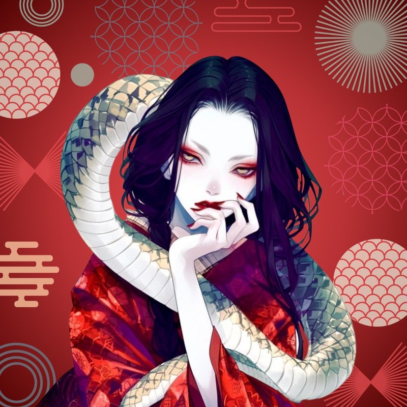 NaChi原创贴纸【蛇女】 - 贴纸 - 纸 红色