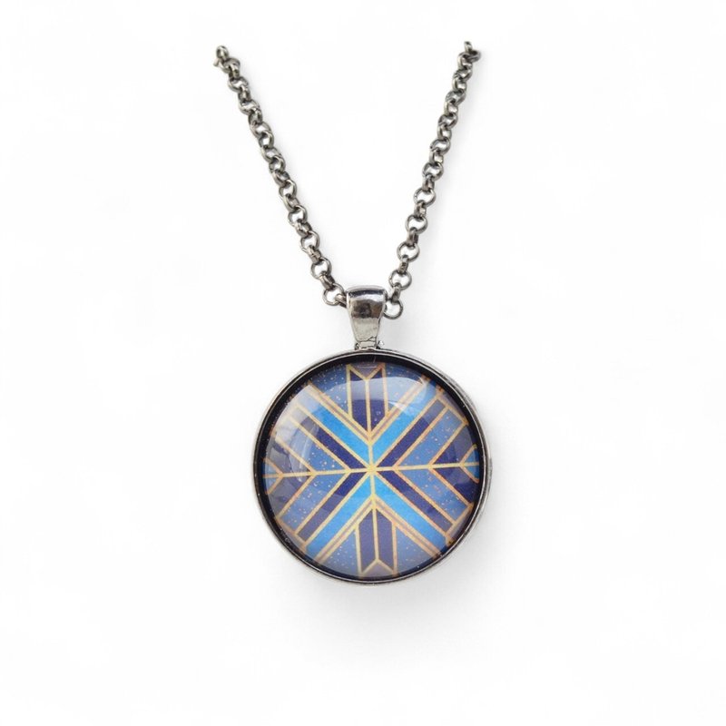 30毫米凸圆形玻璃项链 HHST01 - 项链 - 玻璃 多色