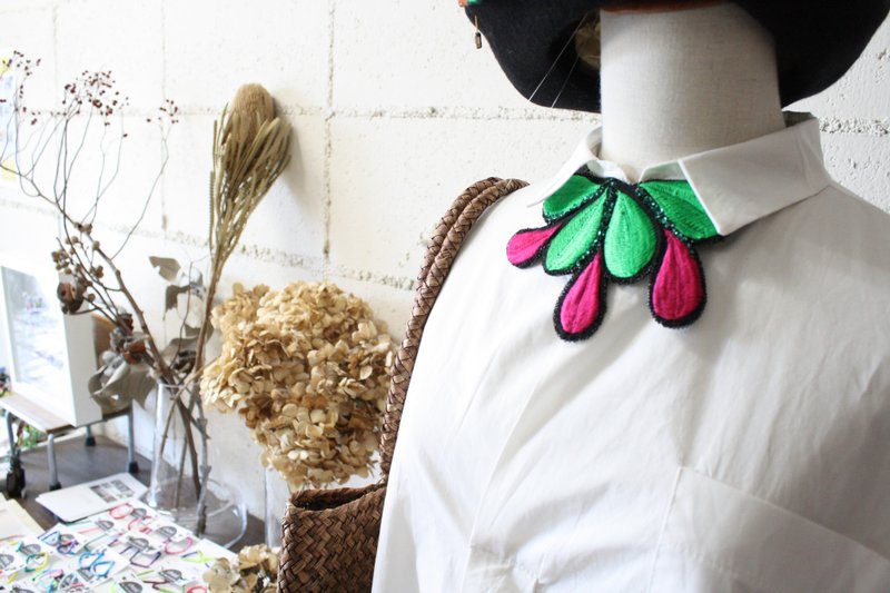 Embroidery necklace Embroidery Necklace - 项链 - 绣线 绿色