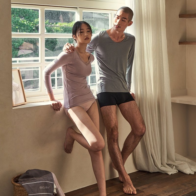 【恒温科技】海藻羊毛蕾丝调温衣 - 女性V领长袖 - 女装上衣 - 羊毛 