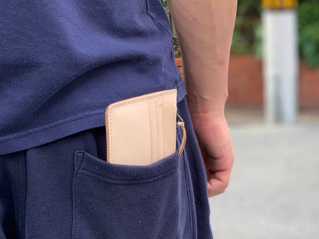 F-SLIM Natural full slim wallet that fits in a pochette FSW-WWWW-W - 皮夹/钱包 - 真皮 卡其色